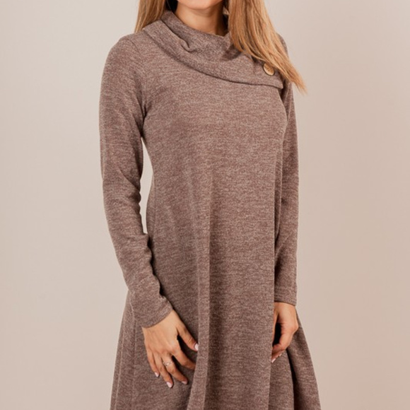 *JUST 1 LEFT* SUPER SOFT HEATHER KNIT MIDI DRESS - Picture 2 of 6